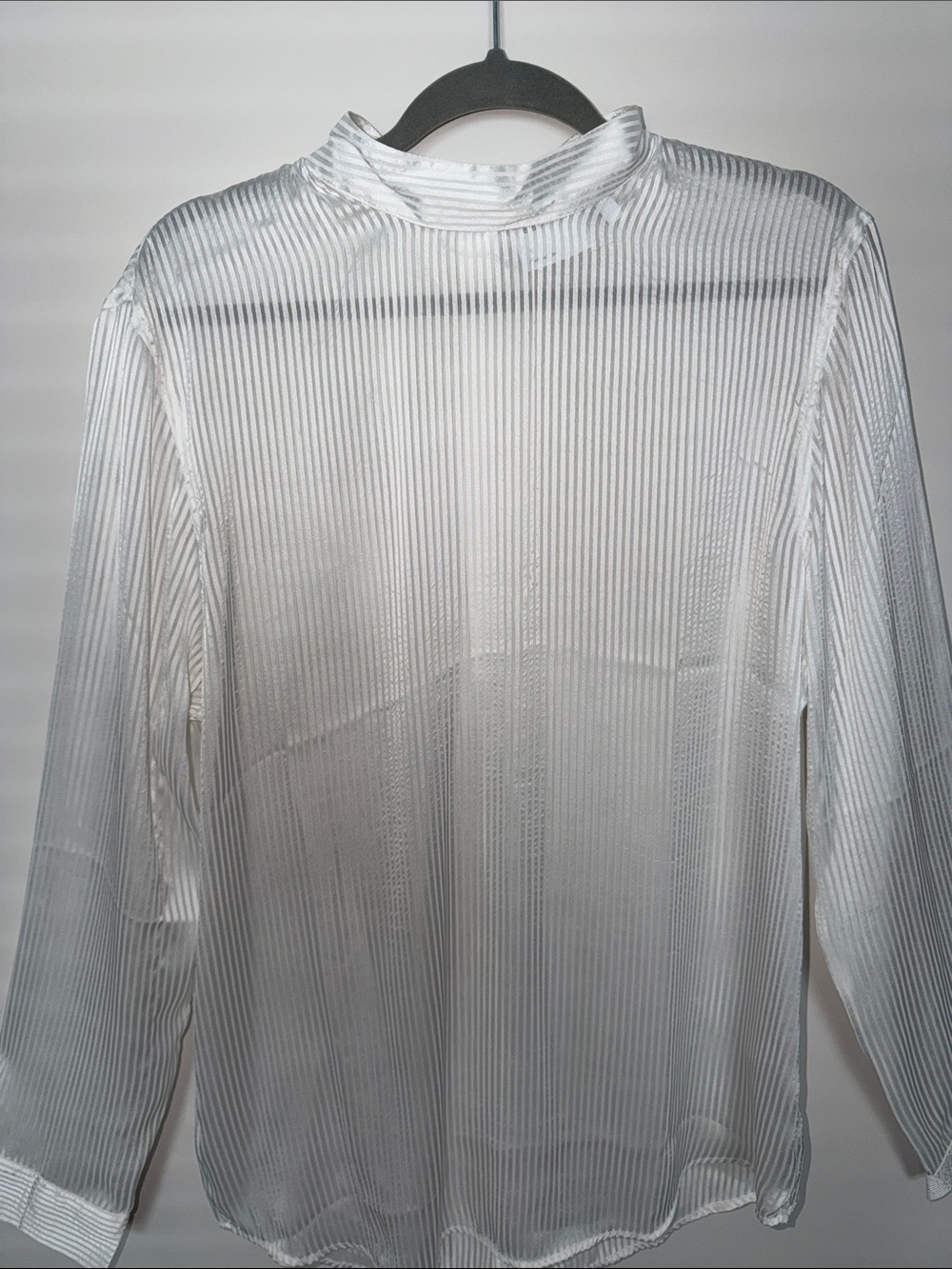 Men's White Textured Long-Sleeve Shirt